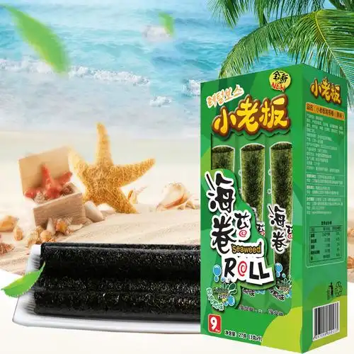小老板海苔原味烤海苔卷27g海苔紫菜即食儿童孕妇健康零食小吃报价_参