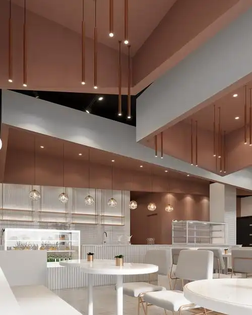 网红甜品店装修效果图片甜品蛋糕店装修案例150平米