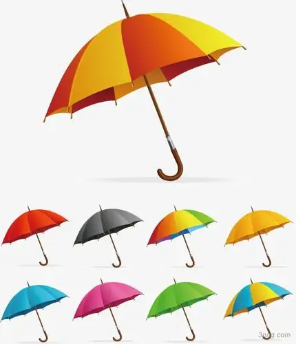 漂浮彩色雨伞png素材透明免抠图片-漂浮元素