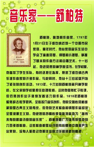 724海报印制展板喷绘贴纸1241音乐家舒伯特人物简介