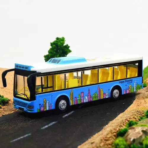 合金公交车模型巴士玩具单双节大号加长语音开门车模