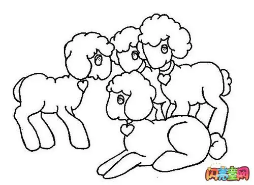 关于小羊的简笔画图片小羊和小鱼