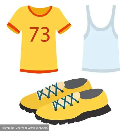 运动服装跑步衣服跑步装备运动锻炼矢量插图