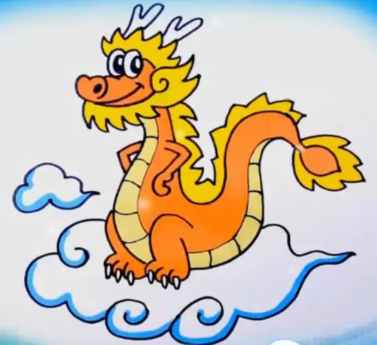 彩色生肖龙简笔画