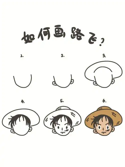 手绘教程如何画路飞
