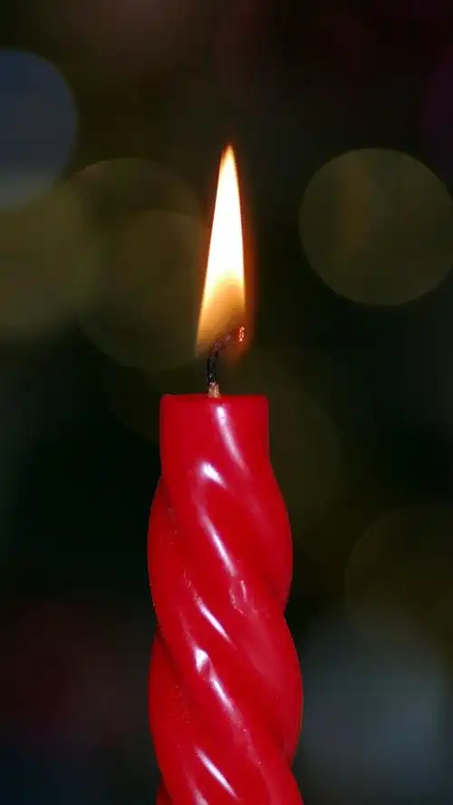 红蜡烛,火焰,火