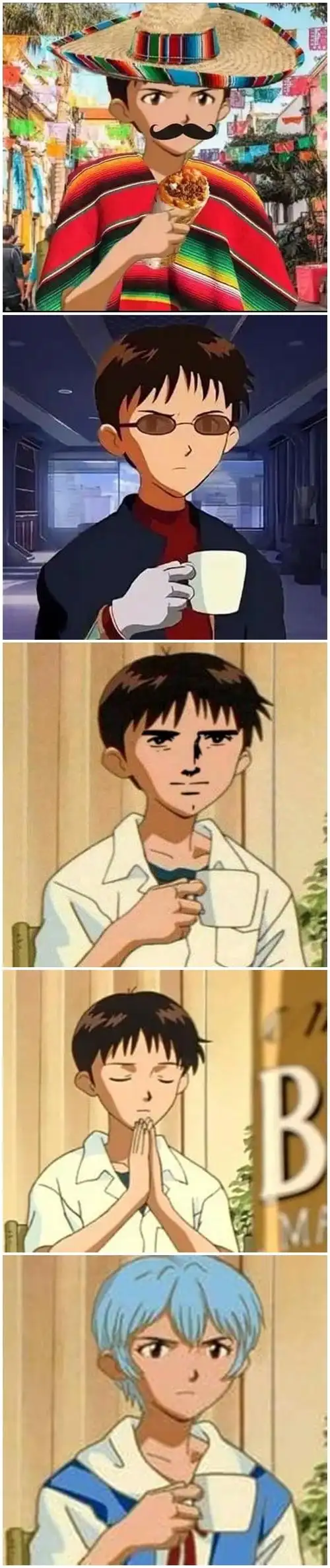 真嗣喝咖啡表情包 真嗣拿杯子表情包梗图汇总