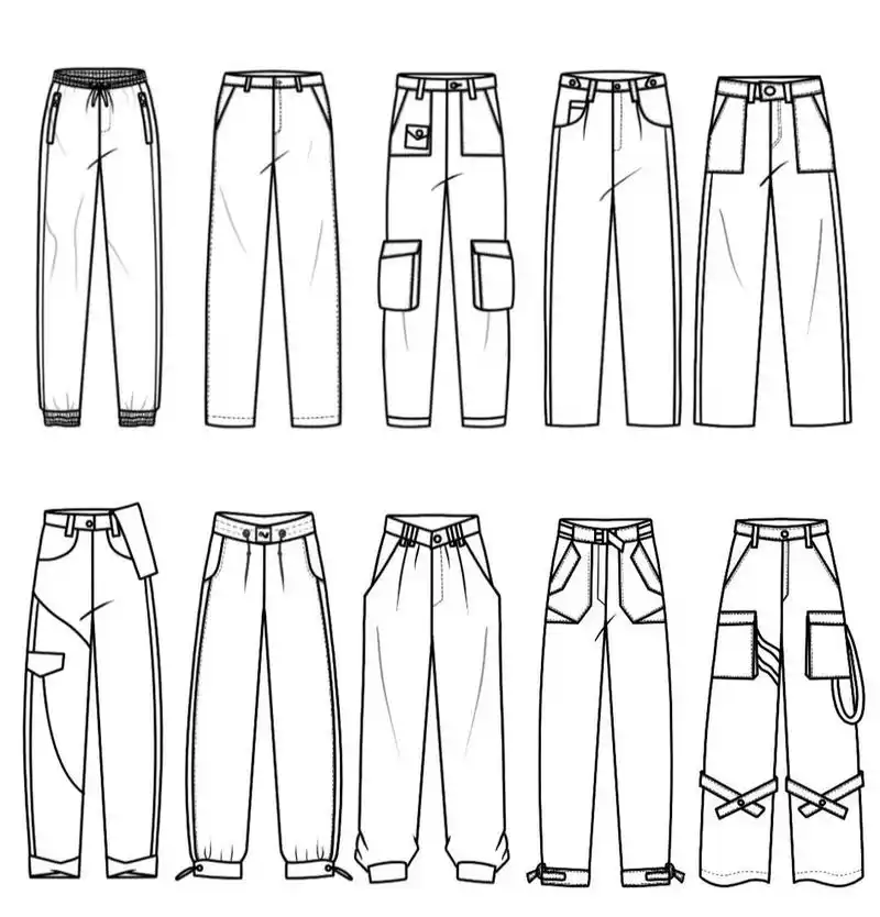 10款男裤子款式图 95分享简单易画的裤子款式图72157215