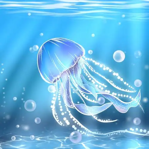 发光水母"紫紫","蓝蓝" - 画插画的六六 - 原创作品 - 视觉中国(爱