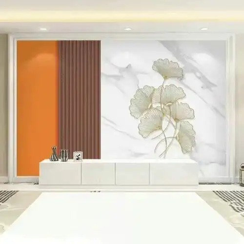 3d北欧简约电视背景墙壁布新款8d客厅沙发直播立体墙布电视墙壁画