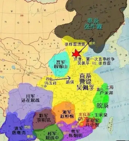在北洋军阀控制政权的10多年时间里,各个派系的军阀反复争霸,但政权仍