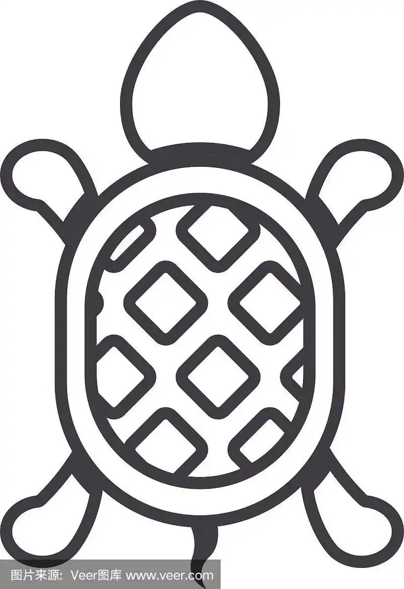 用乌龟形状的动物剪影