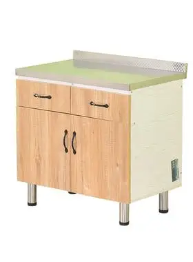 简易橱柜经济型灶台柜家用不锈钢台面组装厨房一体柜碗柜整体厨柜