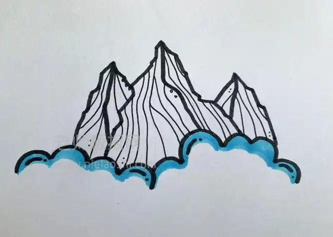 云海山峰简笔画
