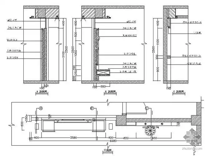 [图块/节点]电视背景墙详图