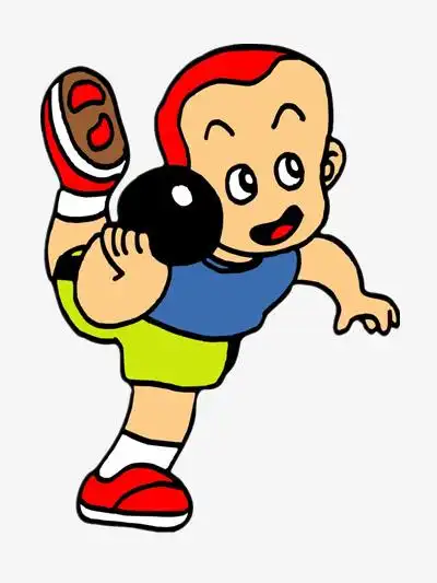 儿童推铅球免抠素材