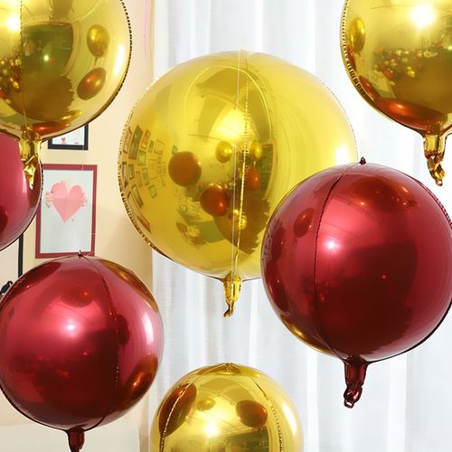 4d金属铝膜气球18寸22寸3d立体圆球婚庆婚房装饰生日布置橱窗吊顶