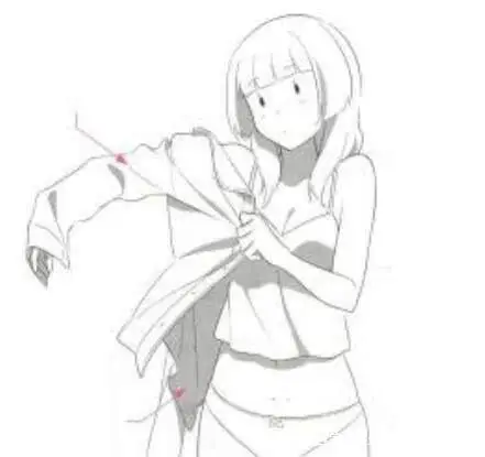 首先大家在绘制穿衣动作之前,先要勾勒一个动漫女生的形象,肢体动作不