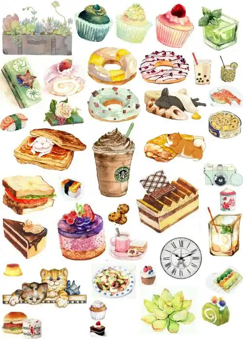 a4尺寸的手账贴纸素材可以直接打印