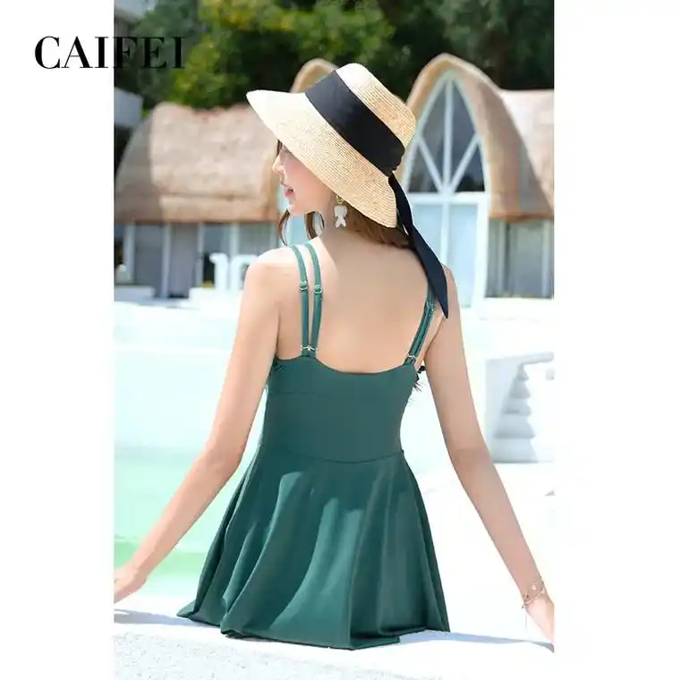 采菲吊带抹胸泳衣 - 抖音