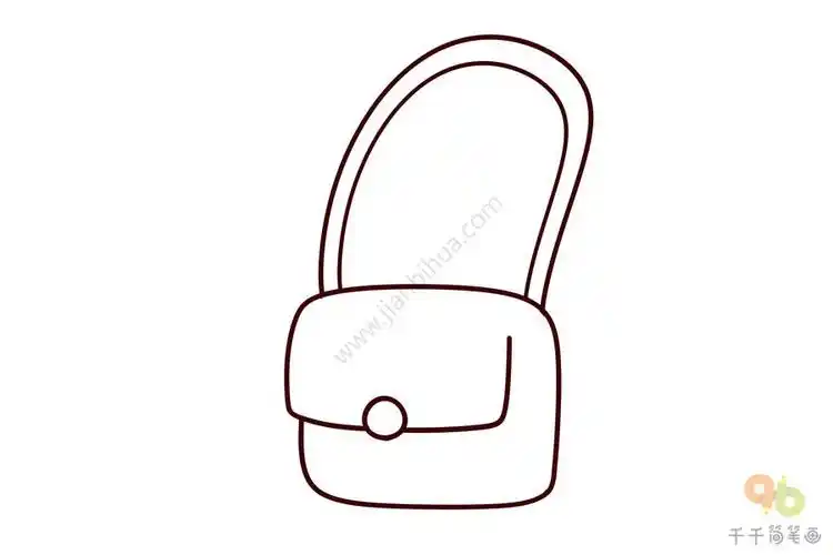 美少女"绘"馆  单肩包简笔画步骤图