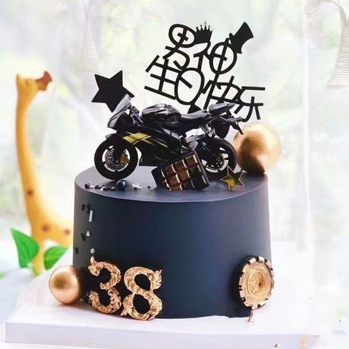 父亲节蛋糕装饰男神男款摆件车子合金杜卡迪回力节日装扮用品