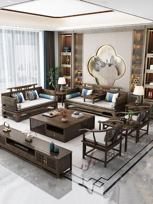 新中式白蜡木沙发组合实木罗汉床躺椅太师椅别墅民宿会所禅意家具