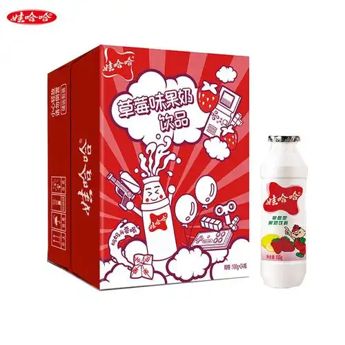 娃哈哈草莓味果奶饮品100g*24瓶整箱代发批发含乳饮料ad钙奶-阿里巴巴