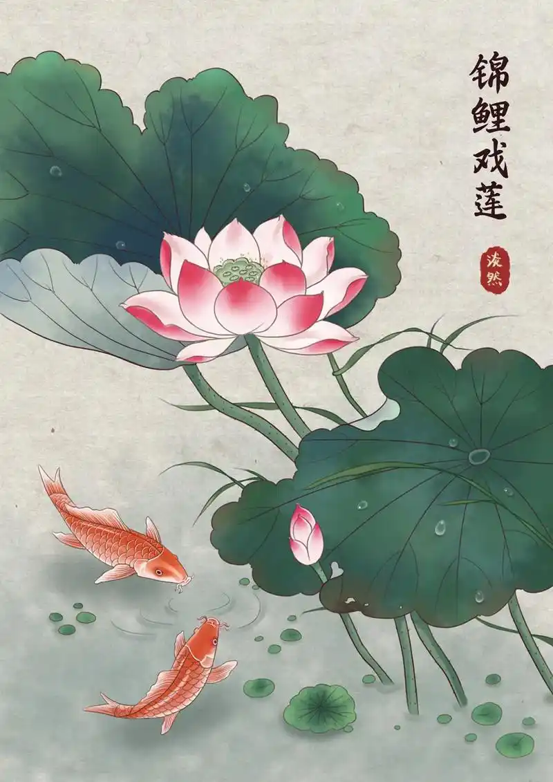 在中国古代文化中,荷花和锦鲤都是非常受追捧的元素,它们各自都 - 抖
