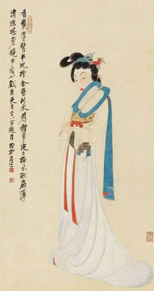 【国画大师张大千人物画欣赏】#插画狂想# #插画灵感