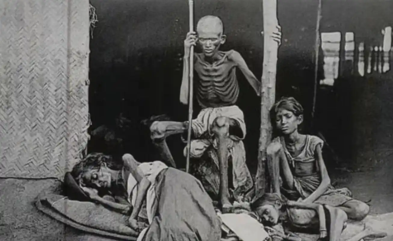 1943年孟加拉饥荒:英国人坐视300万人饿死,骨瘦如柴原来是真实存在的!