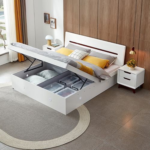 北欧简约风尚卧室家具高箱床 121802