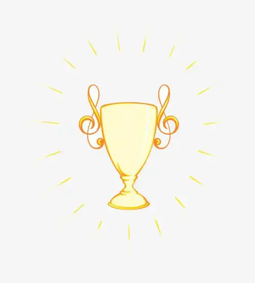 卡通发光的奖杯