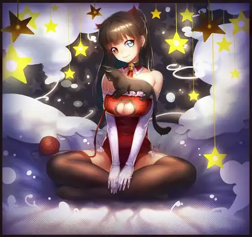 胸上放猫的猫女