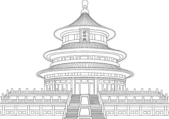 北京美景简笔画