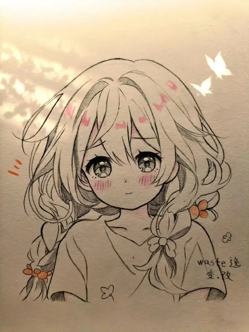 过程图教你画女生.慢慢来吧#临摹 #绘画过程分享 #动漫手绘 - 抖音