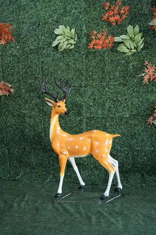 玻璃钢q动物雕塑不锈钢镂空鹿定制公园卡通园林景观广场户外摆件