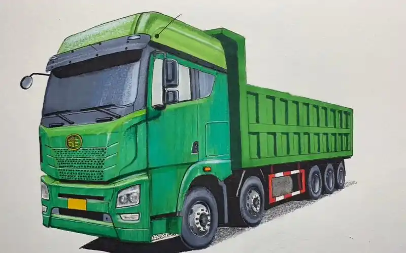 画了一个五轴的卡车,喜欢吗