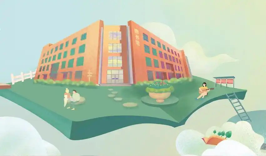 北城校园系列插画明信片