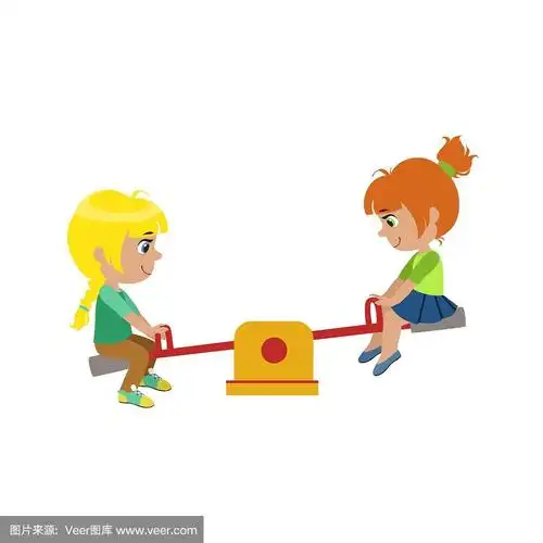 跷跷板上的女孩