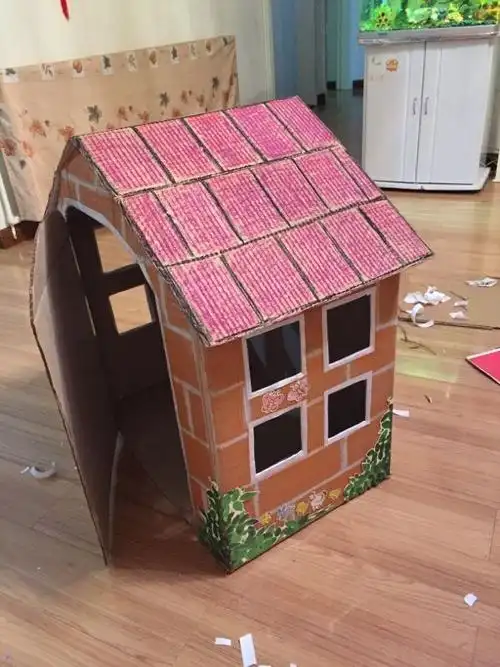 幼儿园作业纸盒做房子豪宅篇