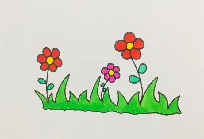 小花小草儿童简笔画