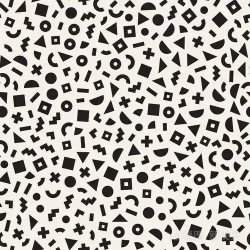 抽象背景设计. 矢量无缝黑白不规则图案.