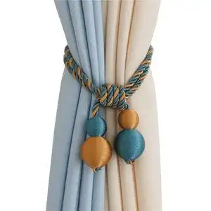 窗帘绑带一对简约现代欧式客厅卧室百搭绑绳系带挂球非磁铁窗帘扣