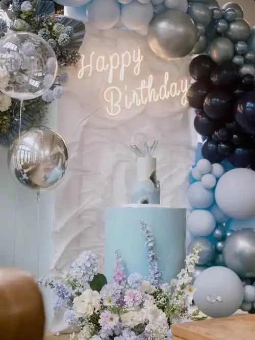 蓝色系公主生日趴