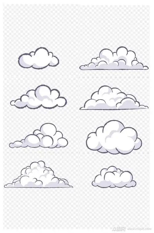 可爱清新卡通云朵图案免扣元素素材