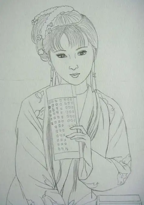 林黛玉简笔画步骤教程