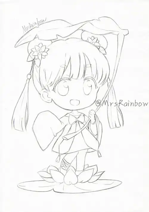 铅笔画小荷绘画教程步骤