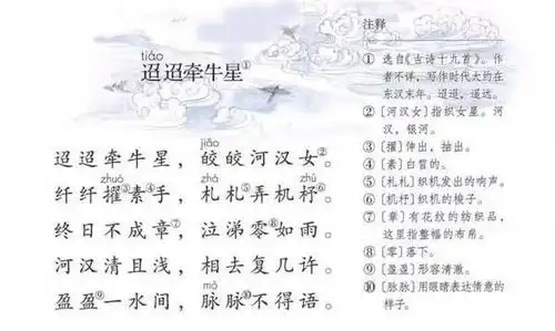 「停课不停学」六下部编版《迢迢牵牛星》知识点串讲