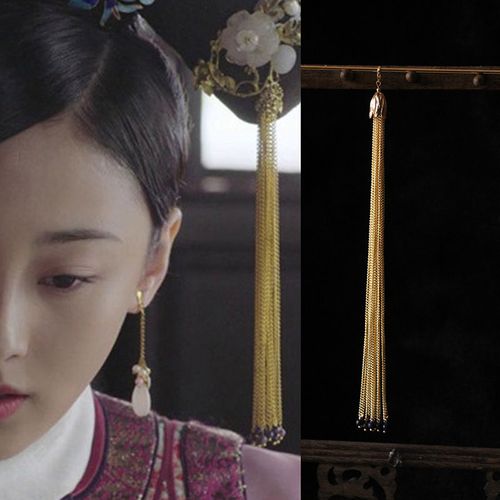 如懿传锦瑟同款金属长流苏古风发簪头饰配饰手工制作半成品配件
